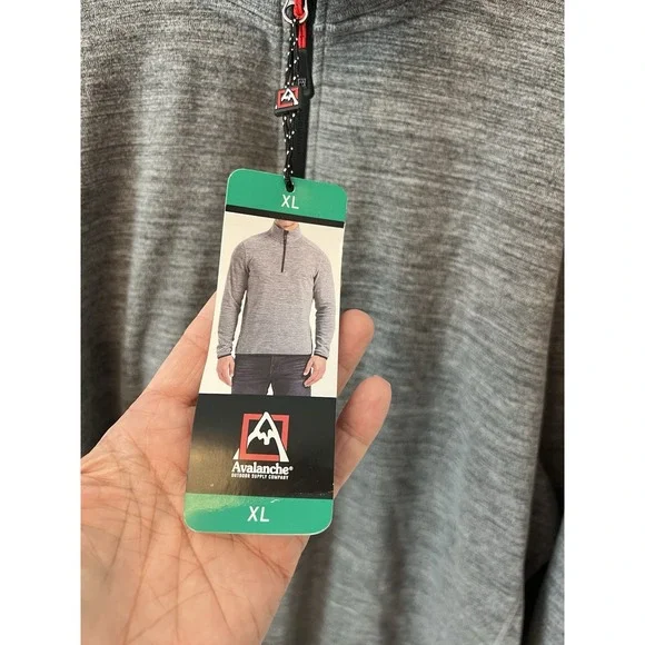 AVALANCHE Men's 1/4 Zip Sweater Jacket Active‎ Stretch XL Gray - Picture 2 of 9